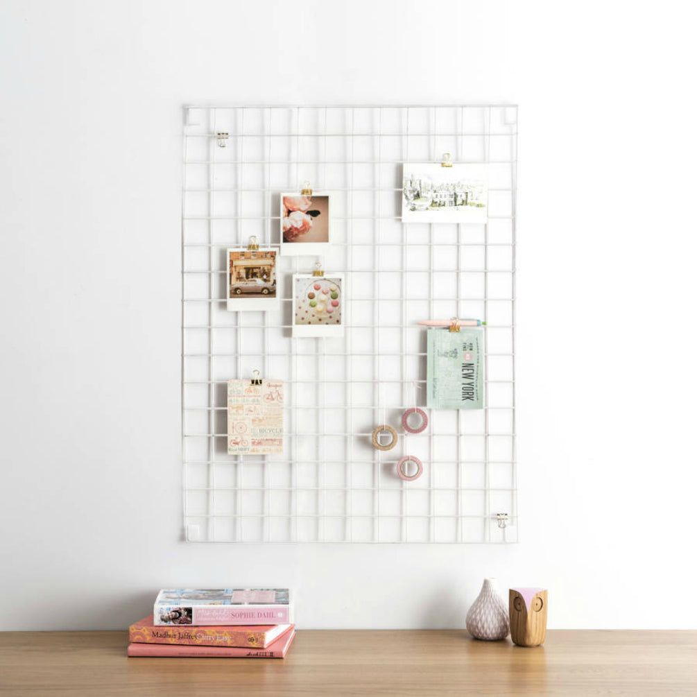 Wire Mesh Memo Board - White