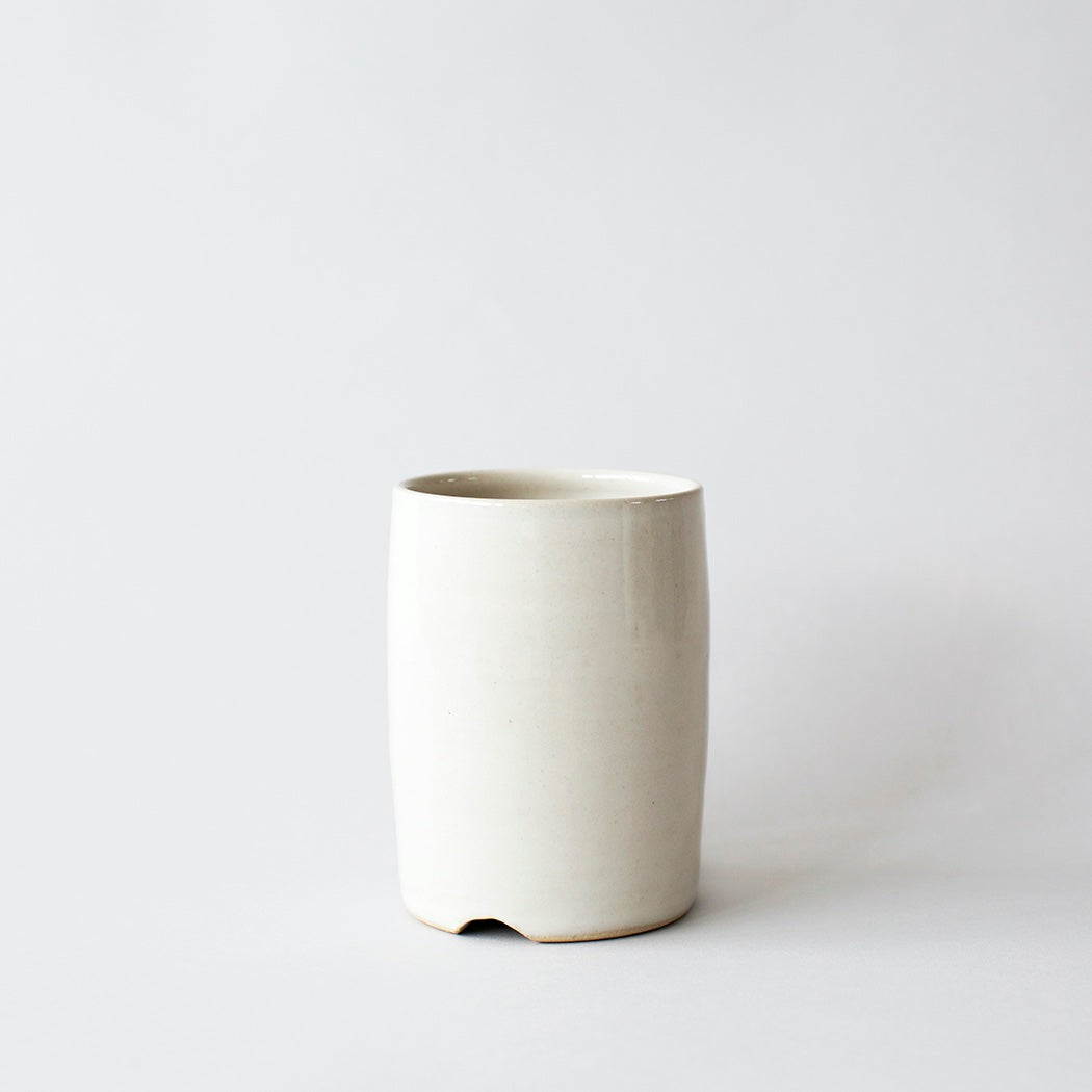 Stoneware Toothbrush Holder - White