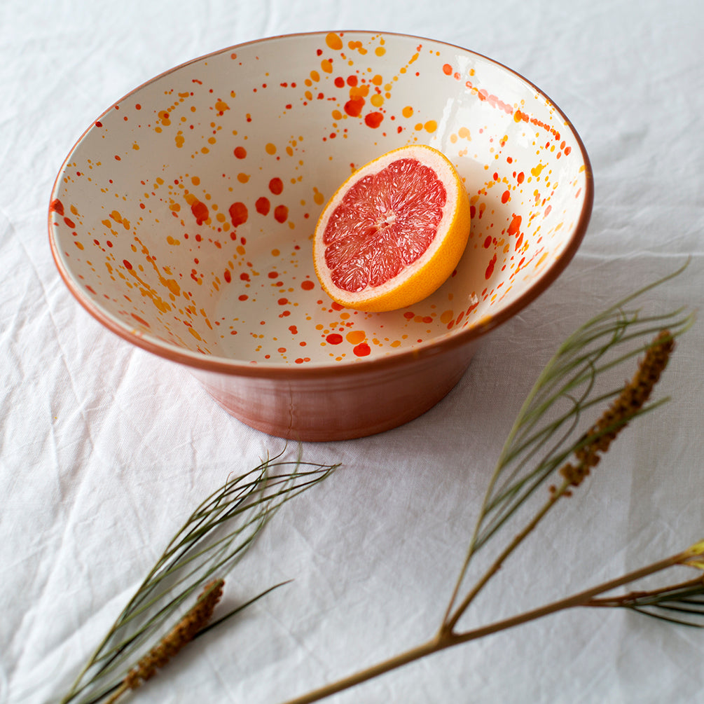 Chroma Speckled Salad Bowl - Orange