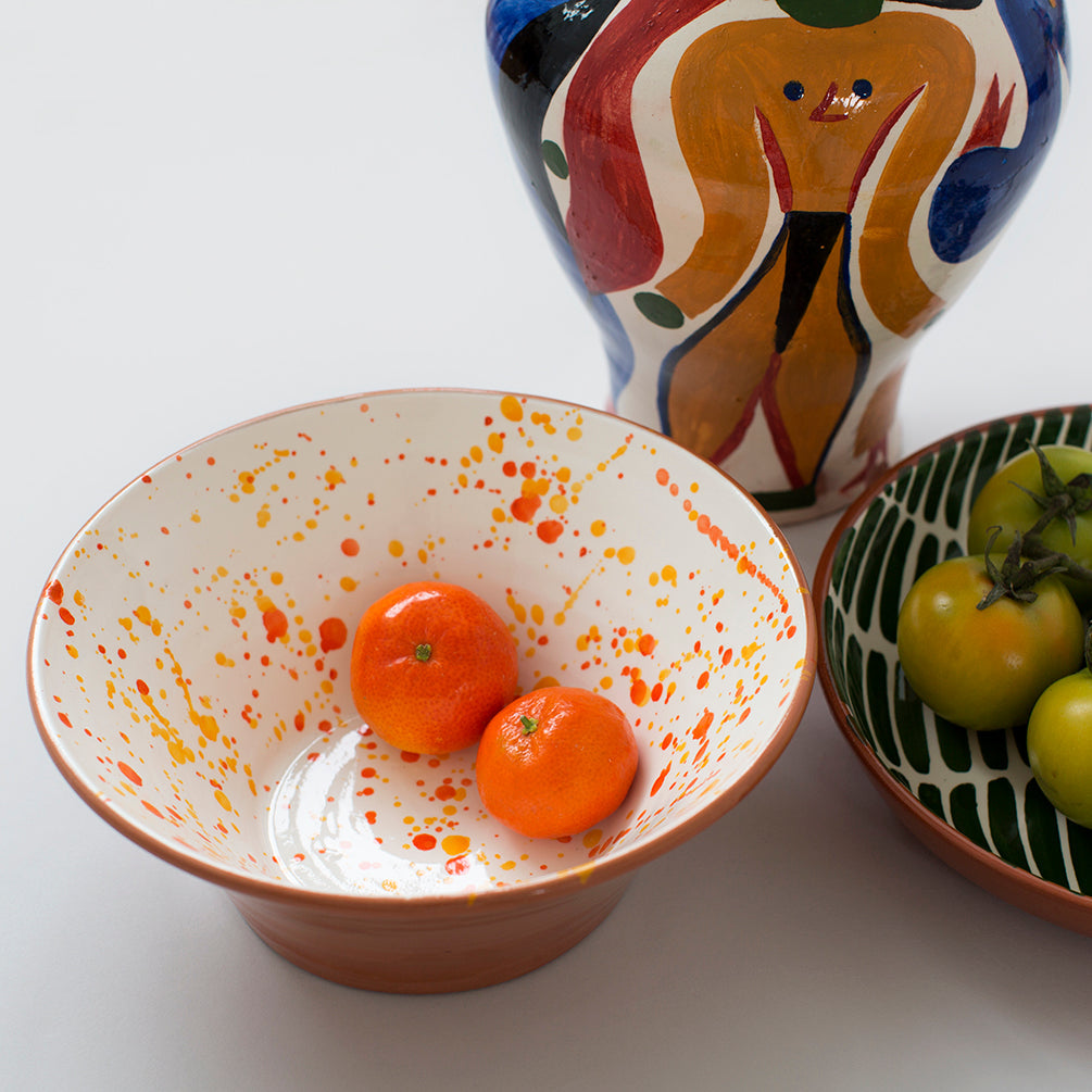 Chroma Speckled Salad Bowl - Orange