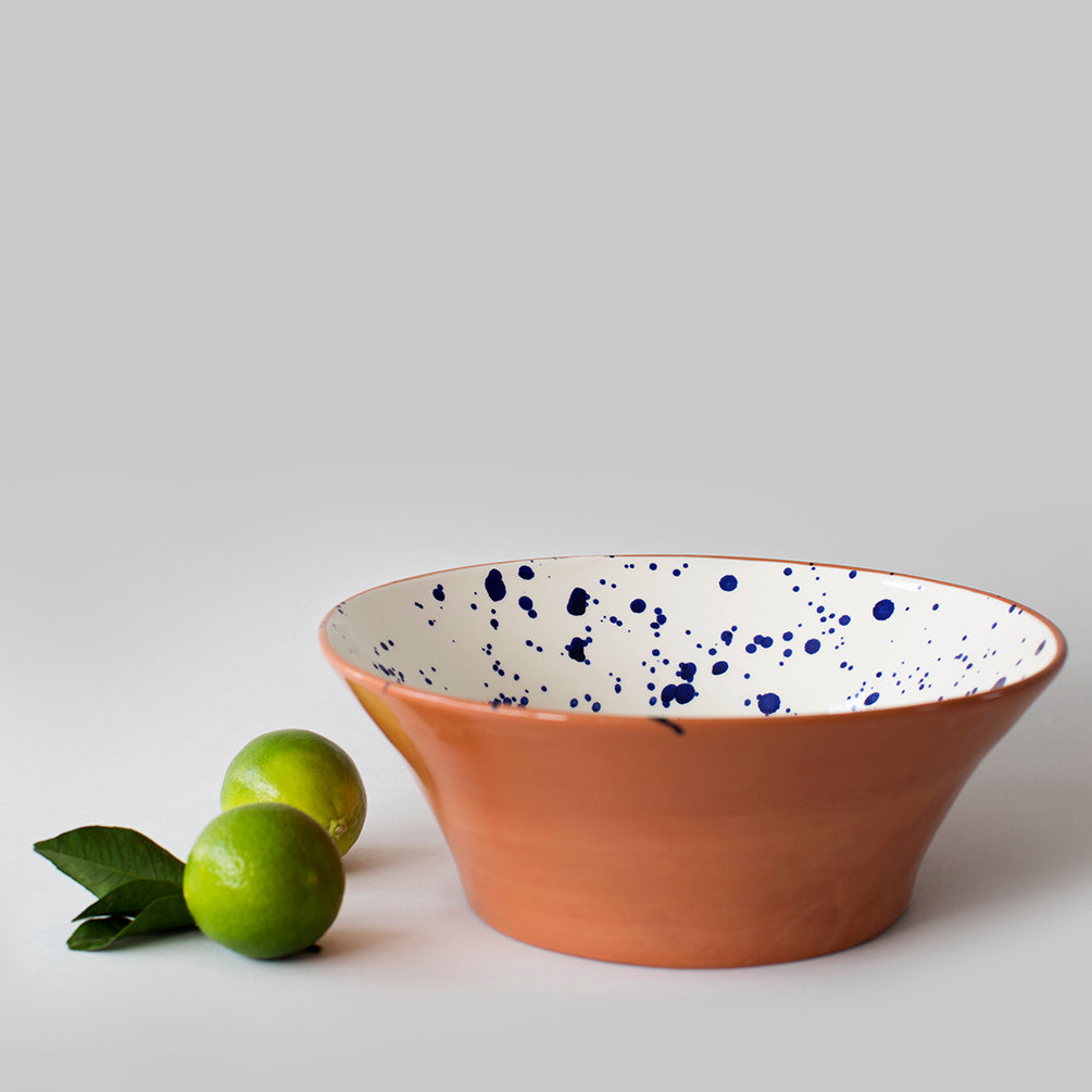 Salpico Large Salad Bowl - Blue Speckle