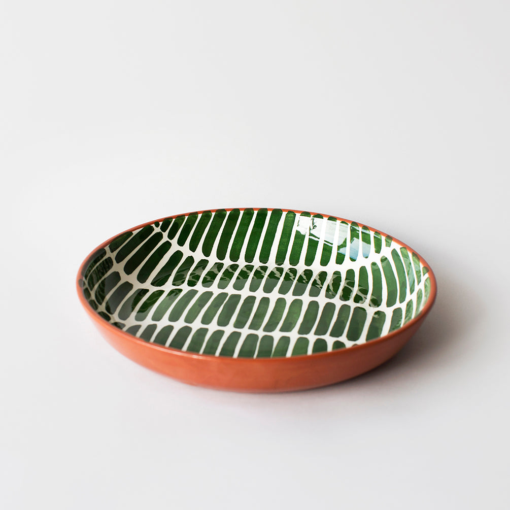 Dash Pattern Large Bowl - Green