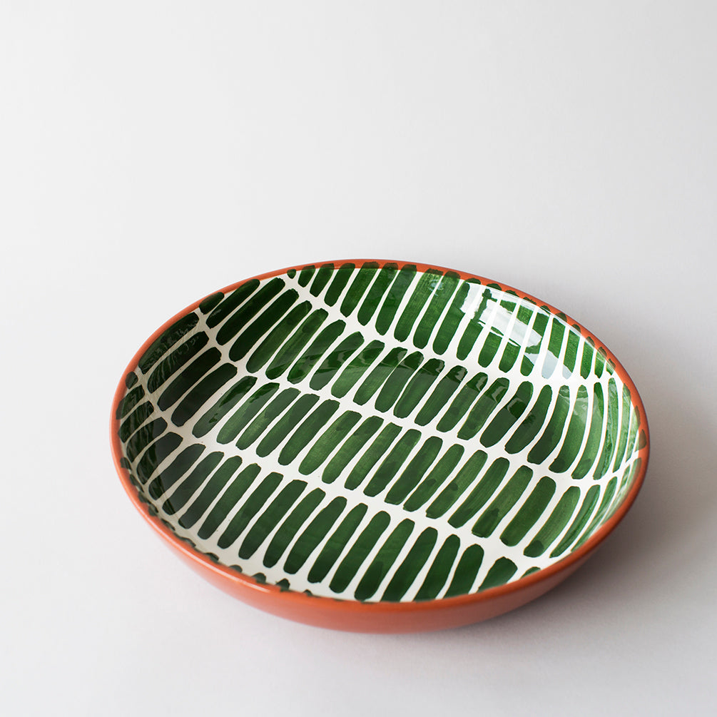 Dash Pattern Large Bowl - Green