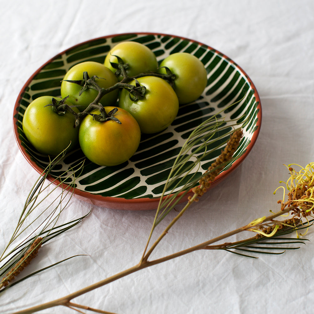 Dash Pattern Large Bowl - Green