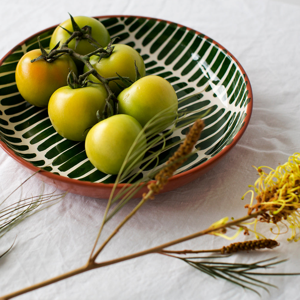 Dash Pattern Large Bowl - Green