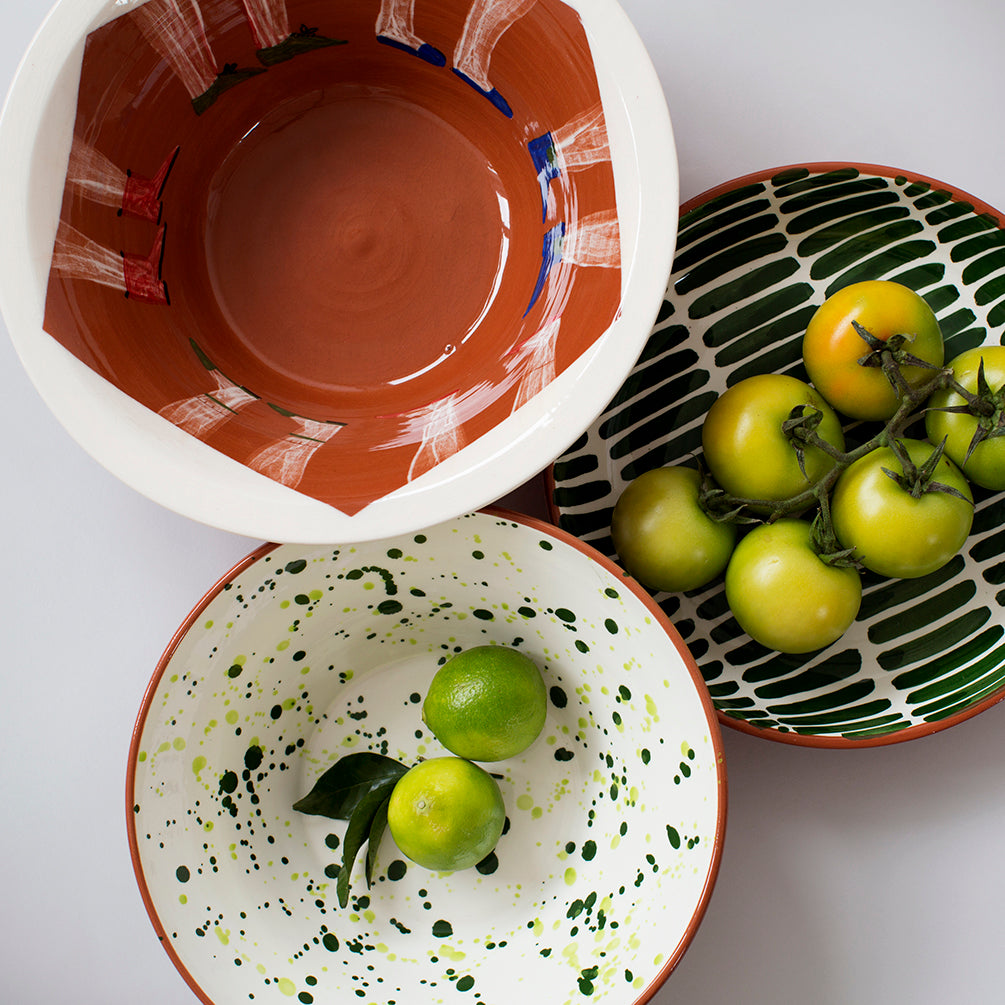 Chroma Speckled Salad Bowl - Green