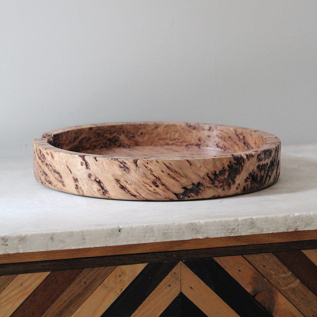 Burr Oak Circular Tray