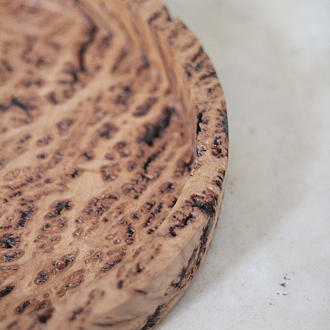 Burr Oak Circular Tray