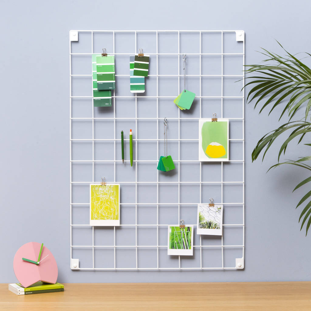 Wire Mesh Memo Board - White