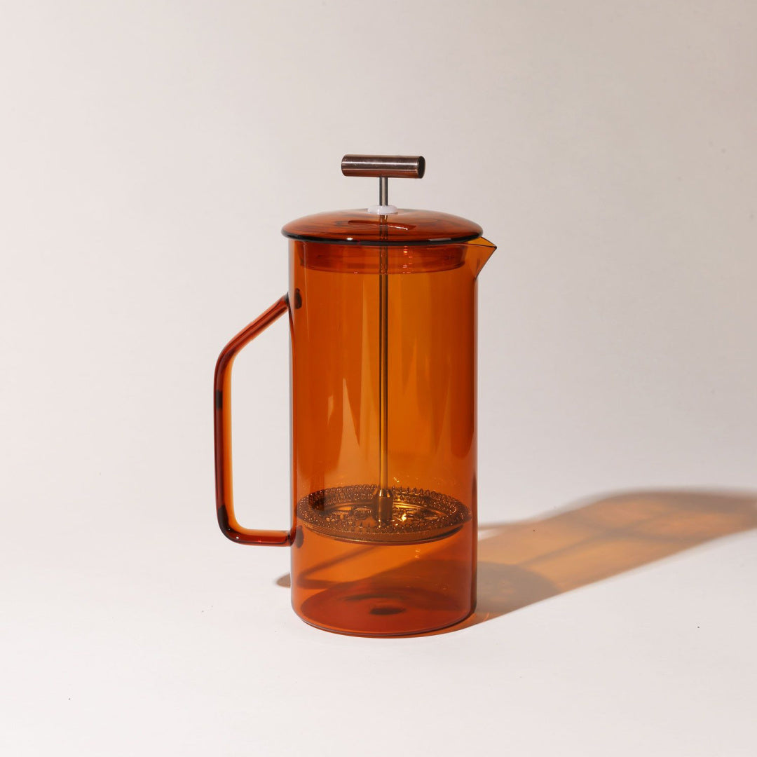 Glass French Press Cafetière - Amber