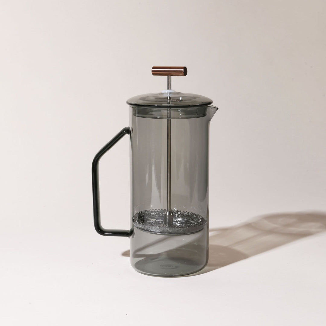 Glass French Press Cafetière - Grey